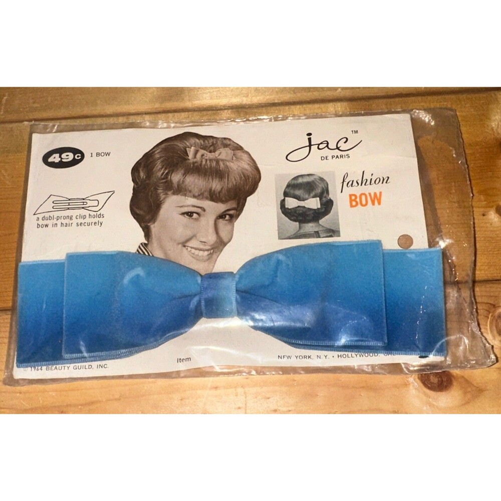 1964 JAC De Paris Fashion Hair Bow Beauty Guild With Clip NEW Open Package